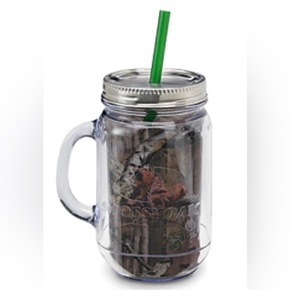 Mossy Oak Breakup Infinity 20 oz Double Wall Mason Jar with Handle - Picture 1 of 4